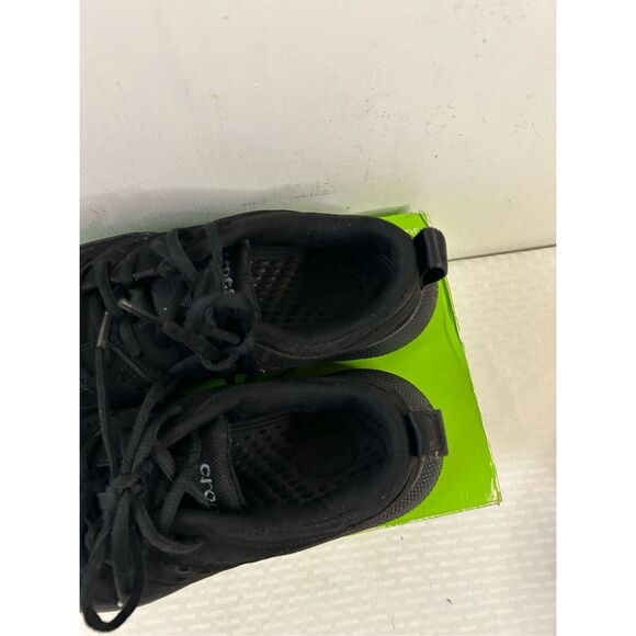 Crocs lite rider laces size 8.5 women's sneakers #209476 black slip resistance - Picture 3 of 9